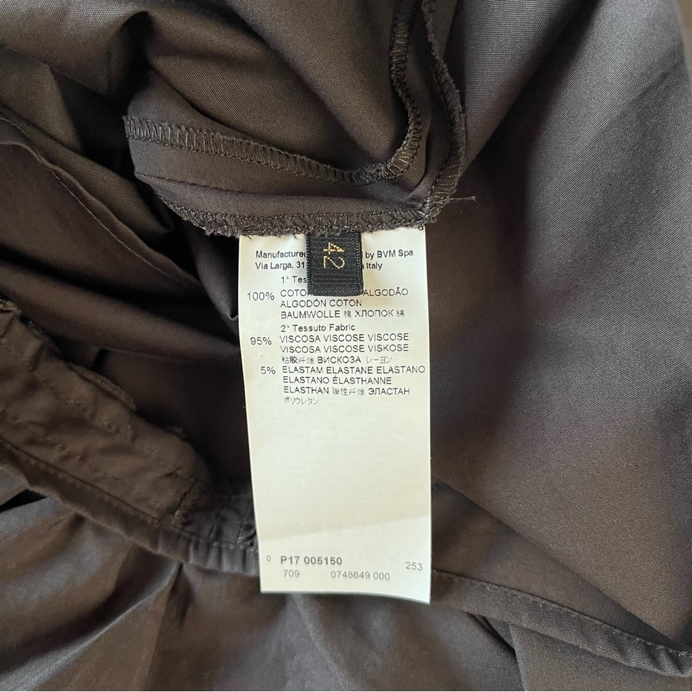 Les Copains Ruffle Brown A Line Dress Cotton 42 M - Picture 11 of 14